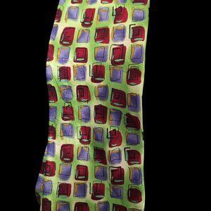 Jerry Garcia Silk Tie Colorful Bright Lime Green Chartreuse 100% Silk 2004